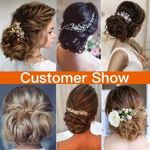 Moño de novia sintético grande y desordenado con rizos, chignon con peine y clips, funda para coleta, extensión de coleta de cabello sintético natural falso - Multicolor - Ver 6