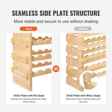 72 Bottle Stackable Modular Wine Rack Bamboo Wood Display Shelf 8-Tier - 8-tier - View 4