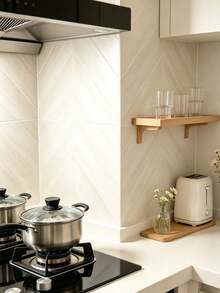 5/30pcs Self-Adhesive Wall Tiles, 7.87in/20cm Per Piece, 2D Peel And Stick Splash-Proof Wall Tiles, Waterproof And Oil-Proof, Suitable For Kitchen And Bathroom, Customizable Kitchen Decor - Beige - View 7