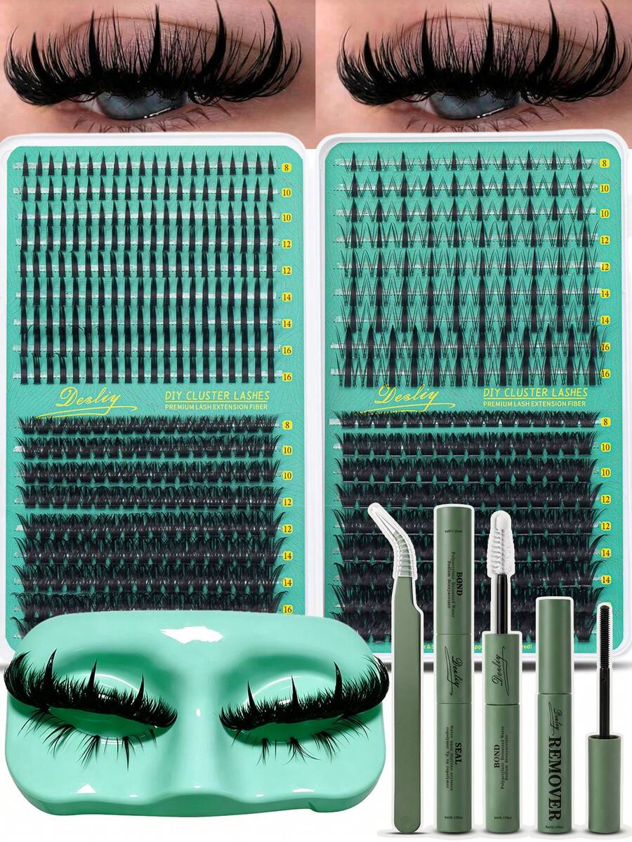 Desliy Devil Spiky 4-In-1 Cluster False Eyelash Set, D Curl, 8-16mm ...