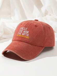 1pc Men's Retro Uncle Letter Print Baseball Cap Washed Polyester Casual Adjustable Breathable Sun Hat - A - View 19