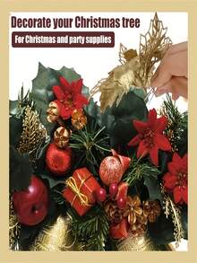 A Set Of 11/21/51 Mini Metal Clips, Christmas Flower Mini Clips, Christmas Tree Ornaments, And Wedding Party Decoration Supplies - Multicolor - View 5