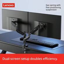 Lenovo A720 Pneumatic Full‑Motion Monitor Stand, Articulating Multi‑Direction Rotatable VESA Mount Bracket, One‑Hand Smooth Adjustment, Cable Management, Space‑Saving Ergonomic Riser For Large‑Screen Home Office Display - View 8