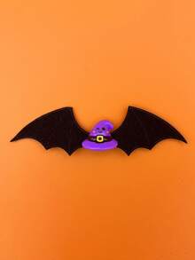 2pcs Random Color Bat Wings Hair Clips Cat Halloween Ghost Bat Castle Snap Clips Pet Costume Headwear - Multicolor - View 5