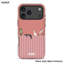 VESPOP Contrast Color Striped Phone Case, Vintage INS Style Full Coverage Shockproof Protective Cover - Compatible With Iphone 18/17/16/15/14/13/12/11 Pro Max/Pro Plus/12 Mini/13 Mini, Compatible With Galaxy S26 S25 S24 S23 S22 S21 Plus Ultra, Compatible With Pixel 8 9 10 PRO - Mixed Color 2 - View 1