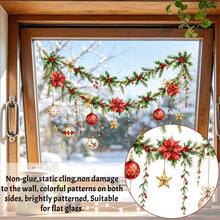 1/3pcs Reusable Christmas Pine Tree Wreath Robin Window Decals, Double-Sided Visible PVC Static Adhesive Glass Stickers, Suitable For Home, Shop Windows, Restaurants, And Holiday Party Decorations - Multicolor - View 4