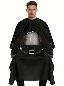 1pc High-Quality Anti-Static Haircutting Cape, Made Of Anti-Adhesion Fabric, Perfect For Precision Haircuts. Tailored For Barbers And Stylists, Featuring Transparent Design And Premium Materials, Ideal For Hair Salon Use - Multicolor - View 2