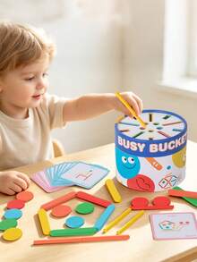 Multifunctional Rainbow Stick Sorting Educational Bucket, Graphic Puzzle Card Matching And Stick Throwing Sorting Game, Color Recognition And Number Enlightenment, Hand-Eye Coordination Training, Home Early Education And Classroom Teaching Tool, Birthday And Holiday Gift For Boys And Girls Children - Multicolor - View 4