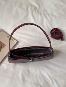 1pc Solid Color PU Leather Women's Shoulder Bag, Commuter Versatile Crossbody Bag With Adjustable Strap - Multicolor - View 5