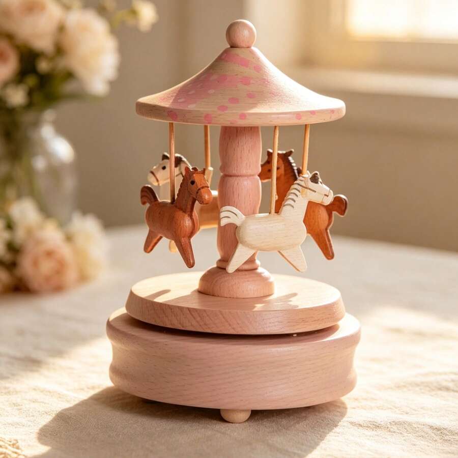 2D Flat Printed Carousel Acrylic Desktop Ornament - 1PC - View 1