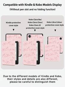 حافظة واقية بنمط ربطة عنق وردية من Kianle متوافقة مع Kindle الجيل الحادي عشر (2022/2024)، Kindle Clara 2E، Clara Colour، Clara BW (6 بوصة) و Libra Colour (7 بوصة)، تصميم لطيف أنثوي وأنيق، ديكور سطح المكتب للجهاز اللوحي، مناسب لأعياد الميلاد والعطلات. - متعدد الألوان - مشاهدة 3