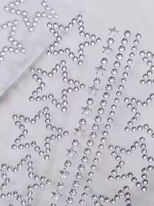 1pc/2pcs/4pcs/10pcs/20pcs Star-Shaped Rhinestone Stickers, Silver Glitter Sequin Self-Adhesive Crystal Star Stickers, Suitable For Face, Hair, Makeup, Body, Crafts, Holiday Decoration, Includes Tweezers - White - View 5