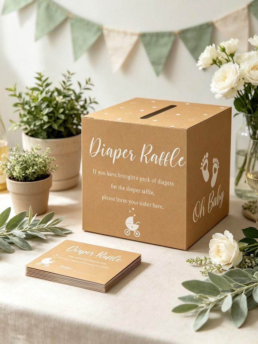 21 piezas/Set "Sorteo de Pañales" Juego de Regalos para Baby Shower - Incluye Boletos de Sorteo, Perfecto para Juegos de Baby Shower, También Excelente como Recuerdos de Baby Shower para Invitados - Multicolor - Ver 1