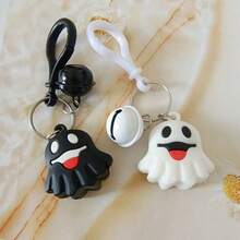 Halloween Cartoon Ghost Skeleton Bat Bell Keychain, Cute Bag Charm Pendant, Holiday Decoration Accessory - Multicolor - View 2
