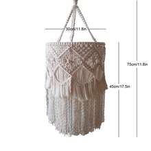 1 buah Kap Lampu Makrame Gaya Bohemian, Lampu Gantung Dekorasi, Kap Lampu Tenun Buatan Tangan, Kap Lampu Rumbai, Seni Serat, Dekorasi Gantung - Lampu dan Adaptor Daya Tidak Termasuk - Seperti yang ditunjukkan pada gambar - View 14