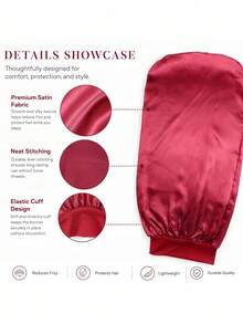 Wide Brim Quick-Dry Solid Color Satin Shower Cap/Hair Cap, Portable Women's Sleep Cap With Elastic Tie, Suitable For Women's Hair, Bathroom Accessory, Hair Accessory, Travel Essential - Multicolor - View 10