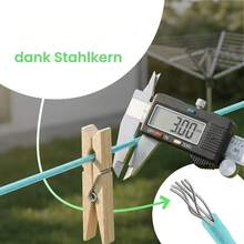 70m Steel-Core Clothesline, Turquoise, Durable Corrosion-Resistant Washing Line For Home, Garden, Balcony And Camping Outdoor - Turquoise - View 3