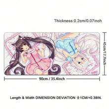 1pc Leather Desk Mat Anime Cute Kawaii Girl Mouse Pad For Office Gaming And Keyboards Non-Slip Large Waterproof Oil Stain Resistance Leather Mousepad - View 9
