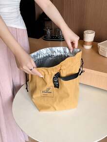 Tas Tangan Bergaya Jepang, Tas Bekal Multifungsi dengan Penutup Tali Serut, Tas Bento Berinsulasi yang Tidak Bersentuhan dengan Makanan (Non-Food Contact) - MultiWarna - View 4