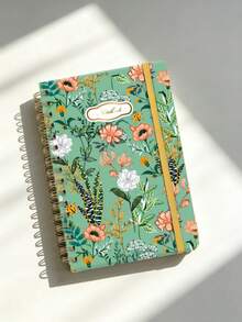 4pcs A5 Notebook Set, Includes 3-Color Liquid Ink Pens + 1pc Notebook, Hardcover Floral Notebook With Pen Holder Strap, Metal Spiral Binding, Home Bill Tracking, Learning Knowledge Recording, Suitable As Gift, Student/Adult Girl Diary, Office/Study Supplies, Birthday Gift, School Stationery - Multi-color - View 9