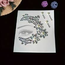 3 Styles Fashionable Sparkling Eye Jewels, Suitable For Festivals, Cosplay, Parties And Photos, Round, Party Face Decoration | Decorative Face Stickers | Artificial Diamond Stickers.,Halloween - Multicolor - View 10