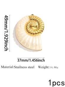 1/2Pcs Coastal Vintage Boho Shell Conch Charms For Jewelry Making, Stainless Steel Imitation Shell Pendants For DIY Necklace Earring Supplies - Acrylic Pendant - View 17