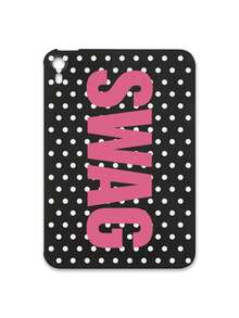 1pc Y2K Millennium Hot Girl Style Black Background White Polka Dot SWAG Fuchsia English Print Tablet Protective Case, Ins Influencer Cool Personalized Full Coverage Anti-Drop Black Matte Soft Shell, Suitable For Personal Use, Birthday Gift Choice; Compatible With Ipad Case, - Black - View 44
