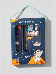 Stationery Gift Set Includes Notebook, Pencil, Ruler, Pencil Sharpener, Eraser And Other Complete Learning Supplies, Meeting Students' Daily Writing And Drawing Needs. 4 Cute Cartoon IP Designs (Astronaut / Rabbit / Duck / Dinosaur), Combining Aesthetics And Practicality, With Portable Gift Box Packaging For Easy Carrying. Perfect For Birthday, Party Gifts, School Rewards And Daily Use. Cute Design, Lightweight Material, Smooth Touch - Multicolor - View 13