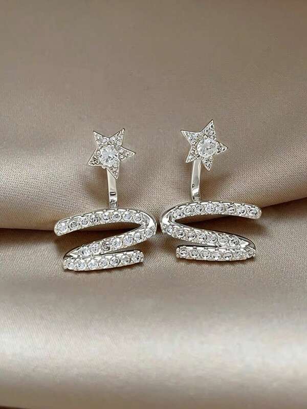 1 Pair Elegant Fashion Starburst Line Stud Earrings Suitable For Women's Daily Wear And Gatherings