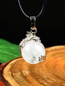 Natural Crystal Beads Pendant Crystal Round Beads Necklace Polished Mineral Specimen Craft Fashion Pendant Gift - Pendant - View 9