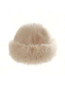 Elegant Women's Faux Fur Winter Hat - Comfortable Warm Thickened Mongolian Hat With Ear Flaps, Fashionable Minimalist Design, Beige/Brown/White/Black Optional, Elastic Fit, Polyester Material, Ideal For Winter Daily Wear, Christmas Decoration, New Year Gift, Christmas Gift, New Year Gift. Recommended Hand Wash Or Dry Clean. Winter Gear - Multicolor - View 13