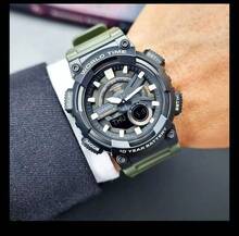 Casio 10-Year Battery Dual Display Fashion Outdoor Sports Waterproof Sports Watch Quartz Movement Resin Strap - Black - View 4