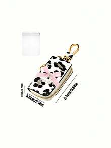 Multi-Functional Key Bag, Adorned With Pearl Bow Decorations, Leopard Print Key Pouch, Zipper Key Storage Bag, Car Key Chain, Compact Key Wallet, Key Chain, Zipper Key Storage Bag, Halloween Gift, Teacher's Day Gift, Small Gift, Key Chain, Key Chain, Suitable For Women, Car Key Chain, Suitable For Men Mini Wallet - Multicolor - View 11