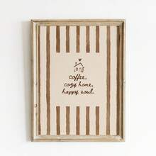 1pc Frameless Cozy Neutral Home Coffee Quote Wall Art Dorm Gift - Multi-color - View 2