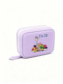 Pill Organizer Box Set, I'm OK Print Pill Organizer Bag, 7-Day Large Capacity Pill Storage Box With 2 Compartments Per Day, Multi-Layer Medication Storage Bag, 14 Colorful Compartments, Reusable Travel Medication Storage Bag, Suitable For Supplements And Small Daily Items, Ideal For Health-Conscious And On-The-Go Users, Essential Medical Accessory, Dormitory Necessity, Back To School Essential, Teacher's Day Gift, Back To School Gift - Multicolor - View 15
