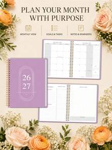 1pc 2026-2027 Monthly Planner Notebook With Calendar Grid, To-Do List & Reference Months, Office Desk Accessories Office Supplies For Work, Home Planning & Halloween Gifts - B - View 9