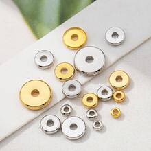 10Pcs Copper Polished Spacer Beads Flat Wheel Washers Pearl Necklace Spacers, Suitable For DIY Bracelet Necklace Jewelry Accessories - DIY Spacer Beads - View 3