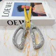 1pc High Quality Rhinestone Scissors, Stainless Steel Portable Craft Scissors For Office, Home, Paper Cutting, Opening Packages, Trimming Bangs, Cutting Threads, Crafting, Opening Ceremony, Sewing Tool - Multicolor - View 7