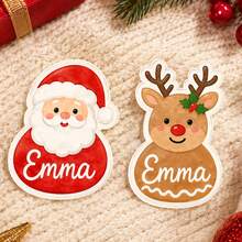20-200pcs Custom Christmas Name Stickers, Personalized Gingerbread Stocking Tree Gift Labels, Festive Holiday Style, Customized Gift Stickers, Customizable Name Labels, Christmas Gift Wrapping Decor, Holiday Party Favors, Christmas Stickers - Style a - View 7