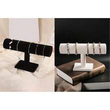 2/1pc Velvet T-Shaped Bracelet Display Stand, Necklace Display Stand, Jewelry Rack, Jewelry Storage Rack, Desktop Display Stand, Desktop Jewelry Rack, Mother's Day Gift, Suitable For Retail Display Cabinets, No Electricity Required, Sturdy Plastic Base, Perfect For Displaying Necklaces, Bracelets And Watches, Jewelry Storage Rack, Christmas And Valentine's Day Gift - Multicolor - View 21