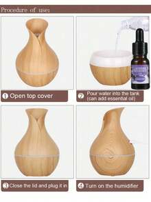 UBS Wood Grain Creative Humidifier, Aromatherapy Essential Oil Diffuser, Autumn/Winter, Humidifier Atmosphere, Small Home Fragrance Diffuser, Mist Office Desk, Christmas - Multicolor - View 3