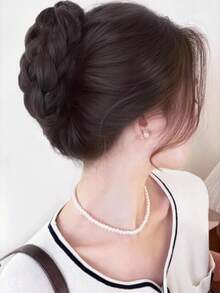 Women's Twisted Bun Hair Claw Clip Wig, Flat Head Claw Clip Braided Bun Hair Extension, High Crown Bun Hair Claw Clip, Natural Voluminous Hair Piece HA2798 - Multicolor - View 3