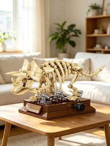 268/317/188/191/1pc Dinosaur Skeleton Building Blocks, DIY Assembled Fossil Model With Movable Limbs And Display Stand, Living Room Desktop Bookshelf Decor, Suitable For Dinosaur Enthusiasts And Collectors As Birthday, Holiday, Back To School Gift - Multicolor - View 6