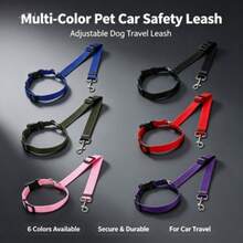 Adjustable Pet Car Seatbelt For Dog Cat, G-Type Harness Restraint Vehicle Safety Belt, Machine Washable Car Travel Towing Leash For SUV Small Medium Dogs Cats - Multicolor - View 10