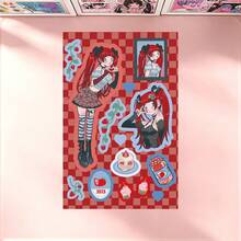 6 Peças Conjunto de Adesivos de Menina Cartoon, [Adesivos Decorativos de Menina Cartoon Doce & Legal] - Adesivos Decorativos Fofos e Altamente Atraentes para Scrapbooking e Planejador - Adequado para Scrapbooks, Planejadores, Decoração de Garrafas de Água - Compatível com a Série de Adesivos Decorativos Felizes, Adesivos Fofos, Decoração de Planejador, Design Criativo, Padrões Coloridos, Suprimentos de Scrapbooking, Adesivo Durável, Artesanato Feito à Mão - Multicolorido - Visão 2