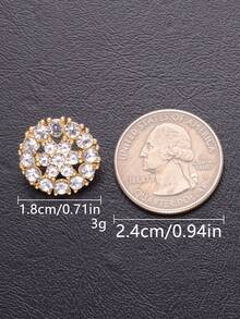 10pcs/Pack Snowflake Hollow Rhinestone High-End Metal Buttons, Suitable For Skirts, Dresses, Cardigans, Hand-Sewn Buttons, Suitable For Coats, Sweaters, Suits, Evening Gowns, Tops Decorative Buttons, Shoes And Hats Gift Boxes, DIY Accessories - Multicolor - View 16