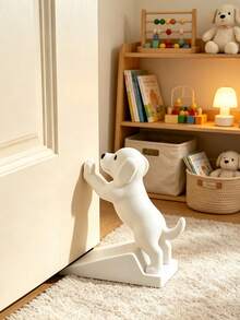 1pc Cute Puppy Door Stopper, 3D Labrador Shaped Door Wedge, Anti-Slip Sloped Stable Door Holder, Prevents Door From Closing Automatically And Pinching Hands, Minimalist White/Pink Dual Color Options, Suitable For Bedroom, Entryway - Multicolor - View 6