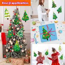 24pcs Christmas Tree DIY Stickers - Create Various Holiday Tree Patterns With Decorations And Stars, An Interactive Puzzle Toy To Promote Brain Development, Suitable For Children's Parties, Gift Wrapping, Classroom Activities, Christmas And Holiday Gifts - Mixed Color - View 6