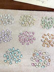 20pcs 3x5mm Rhombus K9 Nail Rhinestones (Flat Back), Champagne/Pink/Purple Optional, DIY Decoration - Multicolor - View 3