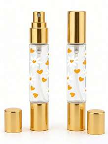 Travel Mini Perfume Refillable Spray Bottle, 10ml Perfume Travel Refill, Dual-Head 2-In-1 Perfume Decant Bottle, Roller Ball & Spray Function, Daisy & Heart Print Pattern Cosmetic Bottle, Perfume Travel Spray Decant Bottle - Multicolor - View 4